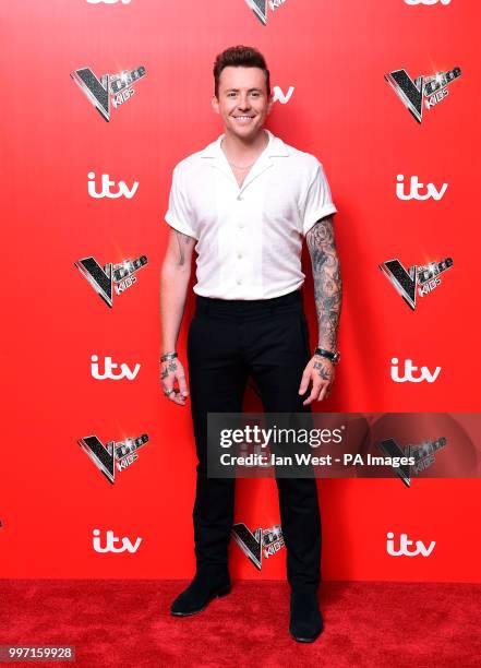 Danny Jones attending a photocall to launch The Voice Kids, at Madame Tussauds in London.