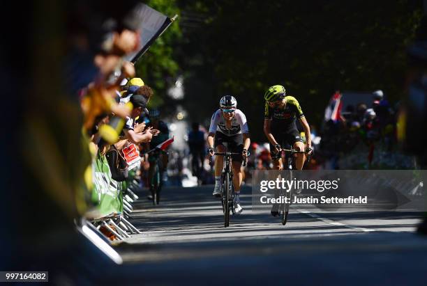 Arrival / Luke Rowe of Great Britain and Team Sky / Damien Howson of Australia and Team Mitchelton-Scott / during 105th Tour de France 2018, Stage 6...