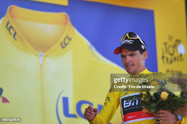 Podium / Greg Van Avermaet of Belgium and BMC Racing Team Yellow Leader Jersey / Celebration / during 105th Tour de France 2018, Stage 6 a 181km...