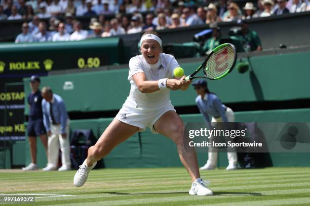 During day ten match of the 2018 Wimbledon Championships on July 12 at All England Lawn Tennis and Croquet Club in London, England.