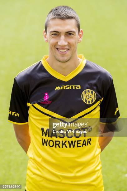 Jannes Vansteenkiste during the team presentation of Roda jc on July 12, 2018 at the Parkstad Limburg stadium in Kerkrade, The Netherlands.