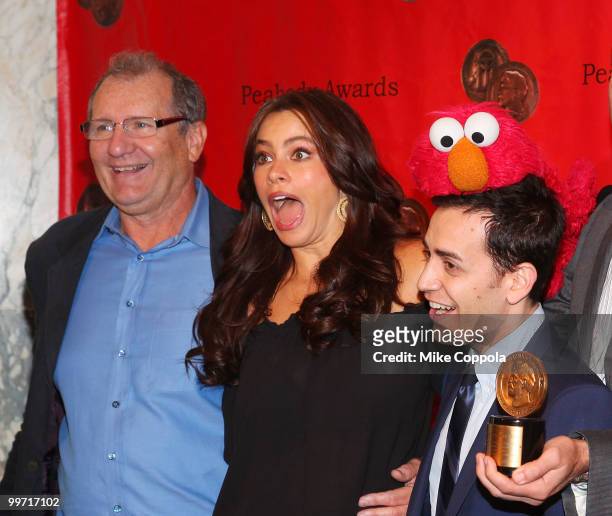 Actor Ed O'Neill, actress/singer Sofia Vergara, Elmo and producer Jason Winer attend the 69th Annual Peabody Awards at The Waldorf Astoria on May 17,...