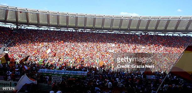 Roma fans invade the pitch minutes before the end of the Serie A 34th Round League match played between Roma and Parma, played at the Olympic...
