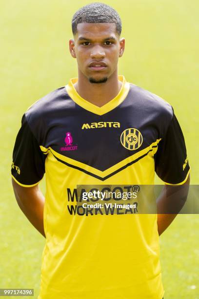 Roshon van Eijma during the team presentation of Roda jc on July 12, 2018 at the Parkstad Limburg stadium in Kerkrade, The Netherlands.