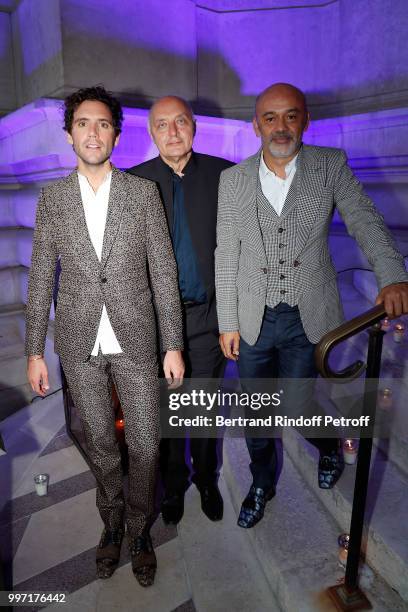 Singer Mika,Pascal Morand and Designer Christian Louboutin attend Cocktail of Federation de la Haute Couture et de la Mode as part of Paris Fashion...