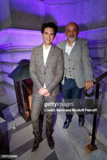 Singer Mika and Designer Christian Louboutin attend Cocktail of Federation de la Haute Couture et de la Mode as part of Paris Fashion Week...