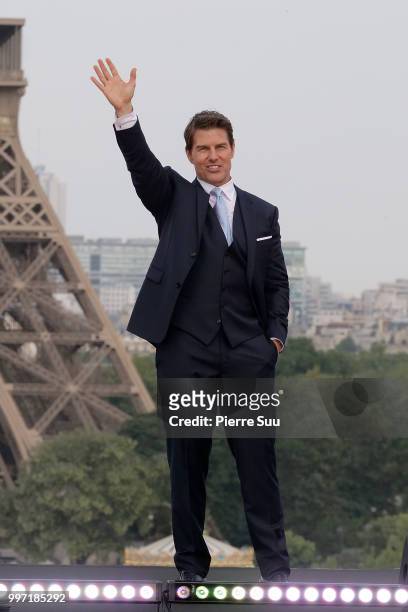 Tom Cruise attends the 'Mission: Impossible - Fallout' Global Premiere on July 12, 2018 in Paris, France.