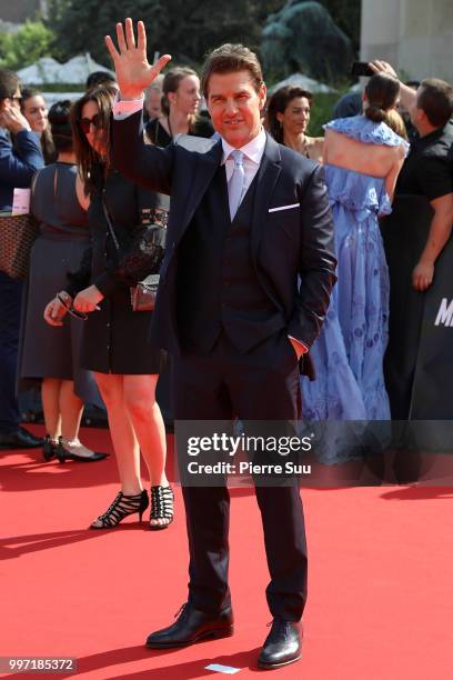 Tom Cruise attends the 'Mission: Impossible - Fallout' Global Premiere on July 12, 2018 in Paris, France.