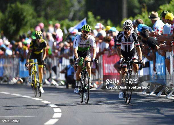 Arrival / Simon Geschke of Germany and Team Sunweb / Reinardt Janse Van Rensburg of South Africa and Team Dimension Data / during 105th Tour de...