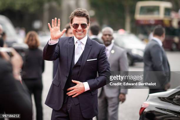 Actor Tom Cruise attends the Global Premiere of 'Mission: Impossible - Fallout' at Palais de Chaillot on July 12, 2018 in Paris, France.