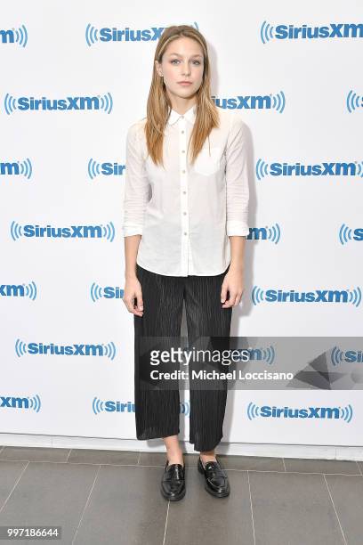 Actress Melissa Benoist visits SiriusXM Studios on July 12, 2018 in New York City.