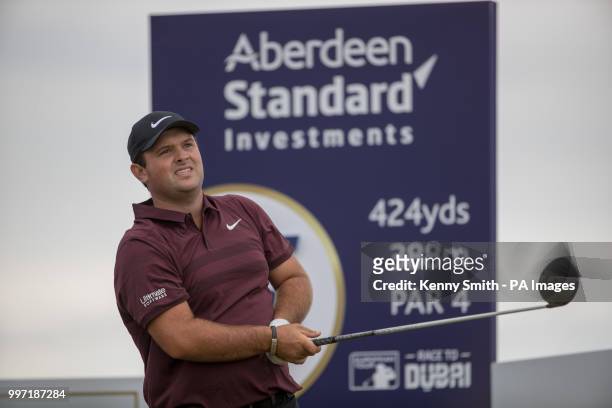 Patrick reed tees off at the 15th hole during day one of the Aberdeen Asset Management Scottish Open at Gullane Golf Club, East Lothian.