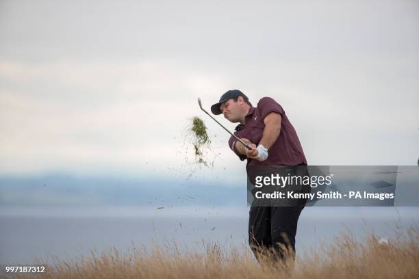 Patrick reed plays his approach to the 15th hole during day one of the Aberdeen Asset Management Scottish Open at Gullane Golf Club, East Lothian.