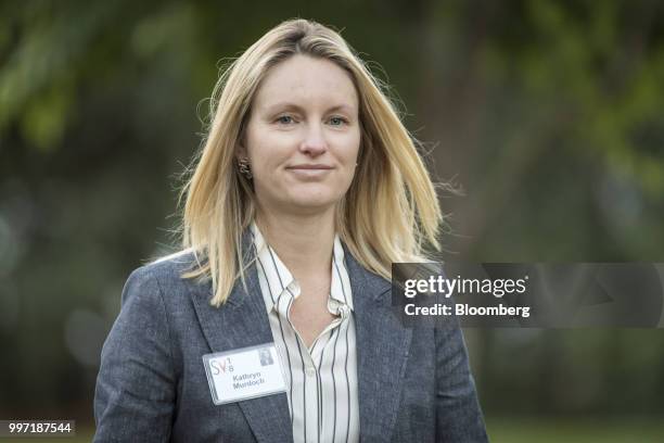 Kathryn Murdoch, wife of Twenty-First Century Fox Inc. CEO James Murdoch, arrives for a morning session during the Allen & Co. Media and Technology...