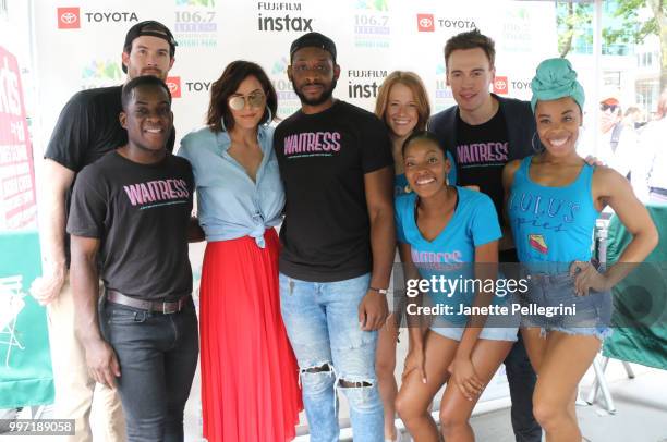 Katharine McPhee with the cast of Waitress attends 106.7 LITE FM's Broadway In Bryant Park at Bryant Park on July 12, 2018 in New York City.