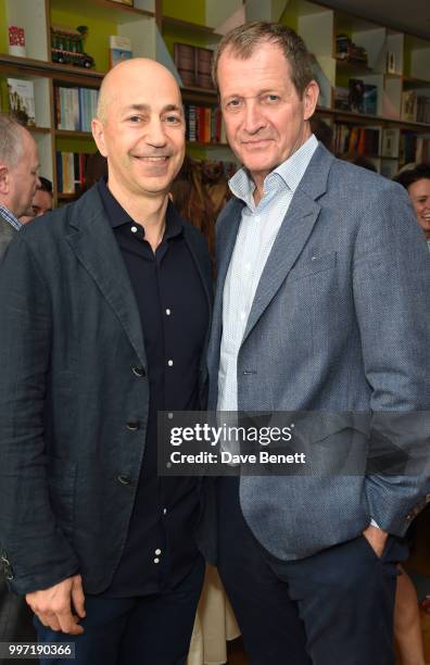 Ivan Gazidis and Alastair Campbell attend the launch of new book "Ctrl Alt Delete" by Tom Baldwin at Ink 84 on July 12, 2018 in London, England.