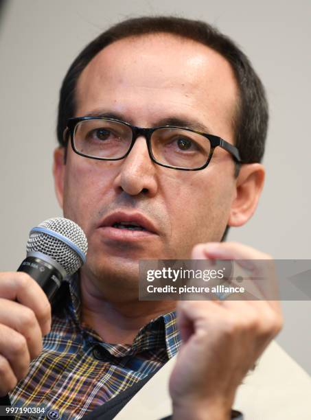 Turkish journalist and author Burhan Sonmez, speaking during an event at the Frankfurt Book Fair in Frankfurt am Main, Germany, 12 October 2017. The...