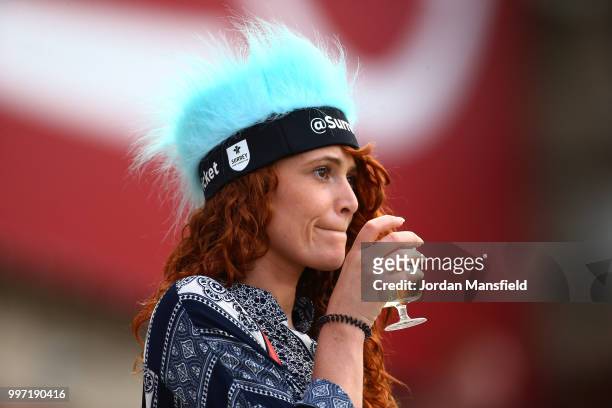 Surrey fan watches on during the Vitality Blast match between Surrey and Essex Eagles at The Kia Oval on July 12, 2018 in London, England.