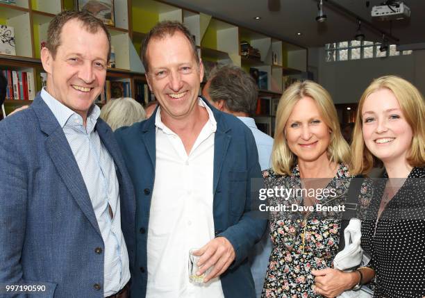 Alastair Campbell, Tom Baldwin, Fiona Millar and Franki Baldwin attend the launch of new book "Ctrl Alt Delete" by Tom Baldwin at Ink 84 on July 12,...