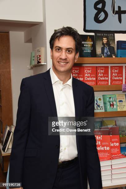 Ed Miliband attends the launch of new book "Ctrl Alt Delete" by Tom Baldwin at Ink 84 on July 12, 2018 in London, England.