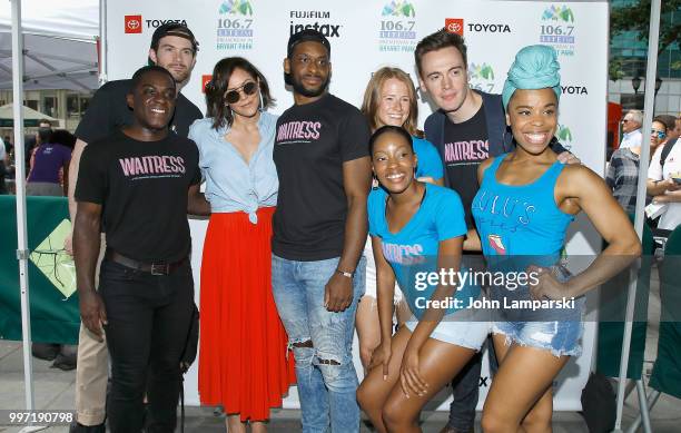 Katharine McPhee and cast of Witress attend 106.7 LITE FM's Broadway in Bryant Park on July 12, 2018 in New York City.