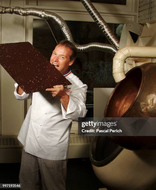 Chef Jacques Torres is photographed in his store on July 27, 2004 in Dumbo, New York.
