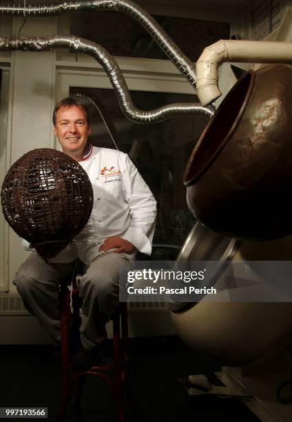 Chef Jacques Torres is photographed in his store on July 27, 2004 in Dumbo, New York.