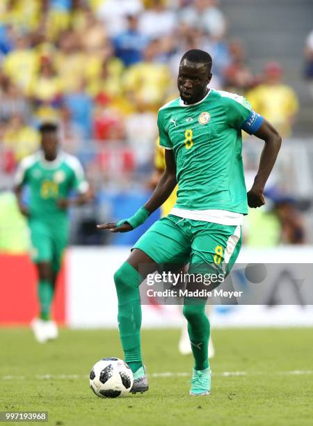 June 28: Cheikhou Kouyate of Senegal in action during the 2018 FIFA World Cup Russia group H match between Senegal and Colombia at Samara Arena on...