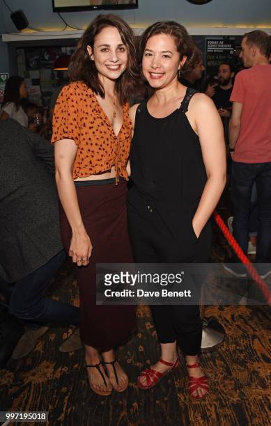 Tuppence Middleton and Julia Sandiford attend the press night after party for "The One" at Soho Theatre on July 12, 2018 in London, England.