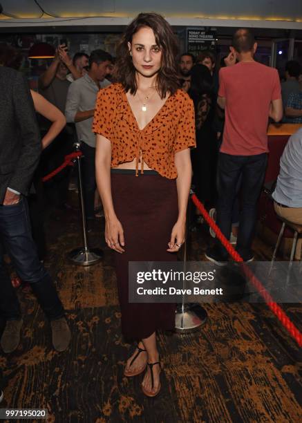 Tuppence Middleton attends the press night after party for "The One" at Soho Theatre on July 12, 2018 in London, England.