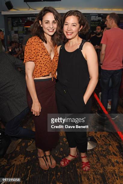 Tuppence Middleton and Julia Sandiford attend the press night after party for "The One" at Soho Theatre on July 12, 2018 in London, England.
