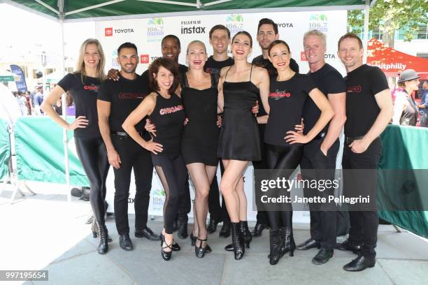 The cast of "Chicago" attends 106.7 LITE FM's Broadway In Bryant Park at Bryant Park on July 12, 2018 in New York City.