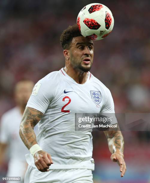 Kyle Walker of England is seen during the 2018 FIFA World Cup Russia Semi Final match between England and Croatia at Luzhniki Stadium on July 11,...