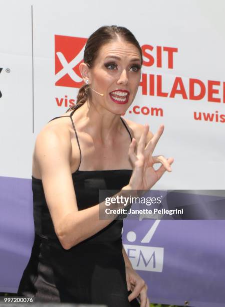 Jessica Ernest from the cast of "Chicago" performs at 106.7 LITE FM's Broadway In Bryant Park at Bryant Park on July 12, 2018 in New York City.