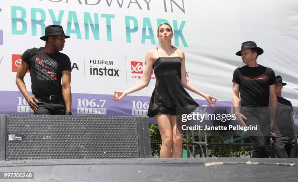 Jessica Ernest from the cast of "Chicago" performs at 106.7 LITE FM's Broadway In Bryant Park at Bryant Park on July 12, 2018 in New York City.