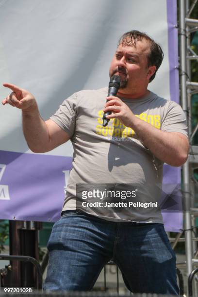 Brian Ray Norris from the cast of "SpongeBob SquarePants" performs at 106.7 LITE FM's Broadway In Bryant Park at Bryant Park on July 12, 2018 in New...