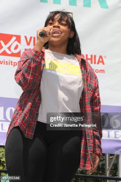 JaiLen Christine Li Josey from the cast of "SpongeBob SquarePants" performs at 106.7 LITE FM's Broadway In Bryant Park at Bryant Park on July 12,...