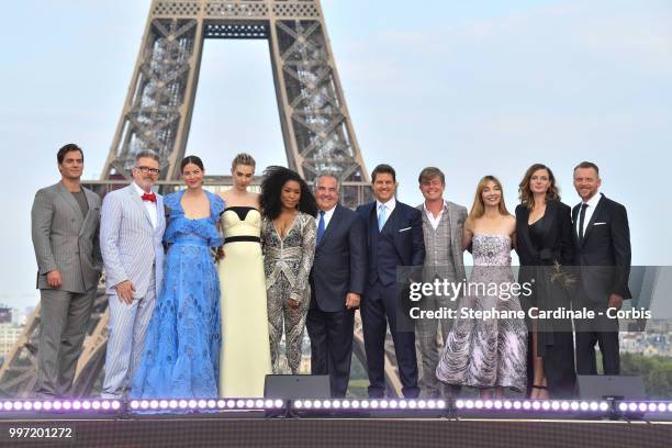 Henry Cavill, Christopher McQuarrie, Michelle Monaghan, Vanessa Kirby, Angella Bassett, Jim Gianopulos, Tom Cruise, Caspar Phillipson, Alix Benezech,...