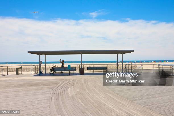 boardwalk shaded seating area,jones beach, ny - wantagh stock pictures, royalty-free photos & images