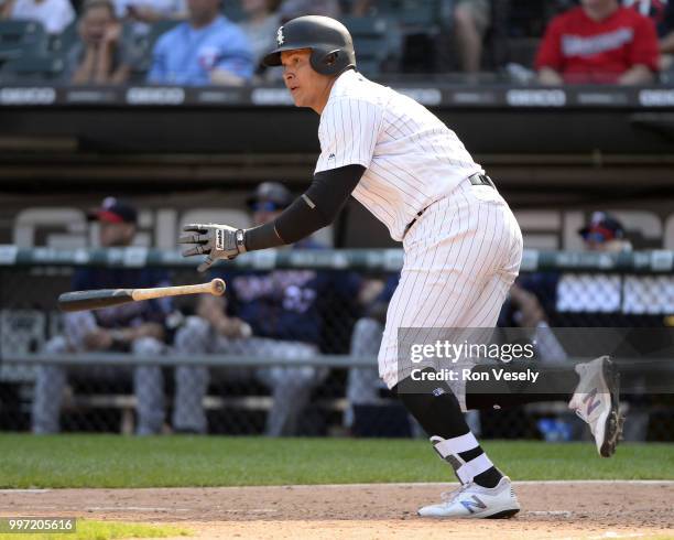 Avisail Garcia of the Chicago White Sox bats against the Minnesota Twins on June 28, 2018 at Guaranteed Rate Field in Chicago, Illinois.