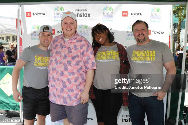 Jesse JP Johnson, Danny Skinner, JaiLen Christine Li Josey and Brian Ray Norris from the cast of "SpongeBob SquarePants" attend 106.7 LITE FM's...