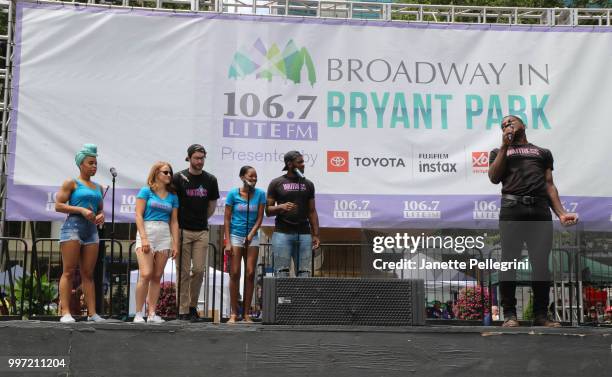 Tyrone Davis from the cast of "Waitress" performs at 106.7 LITE FM's Broadway In Bryant Park at Bryant Park on July 12, 2018 in New York City.