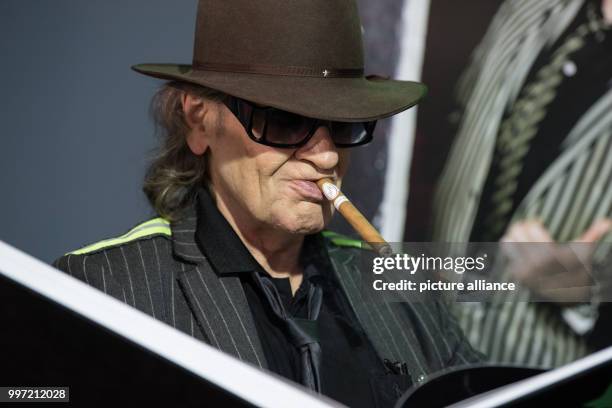 Singer Udo Lindenberg presents his new book "Udo Lindenberg - Staerker als die Zeit" at the Frankfurt Buchmesse in Frankfurt/Main, Germany, 13...