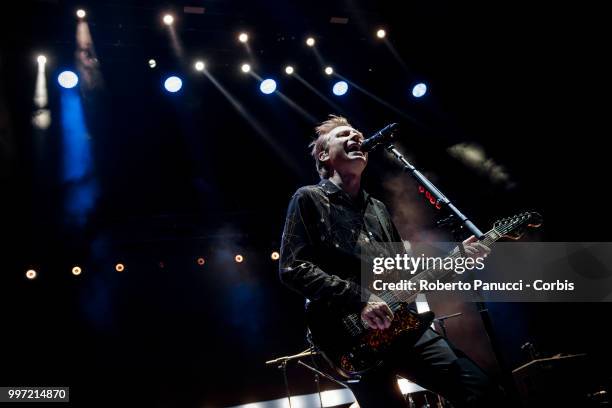 Alex Kapranos of Franz Ferdinand performs on stage on July 10, 2018 in Rome, Italy.