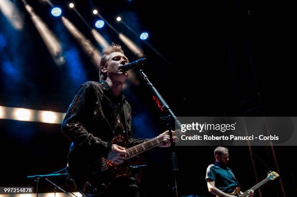 Alex Kapranos of Franz Ferdinand performs on stage on July 10, 2018 in Rome, Italy.
