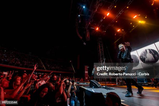 Alex Kapranos of Franz Ferdinand performs on stage on July 10, 2018 in Rome, Italy.