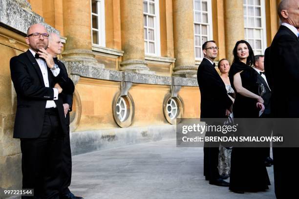 White House Chief of Staff John Kelly is seen among the guests attending a welcome ceremony for US President Donald Trump and US First Lady Melania...