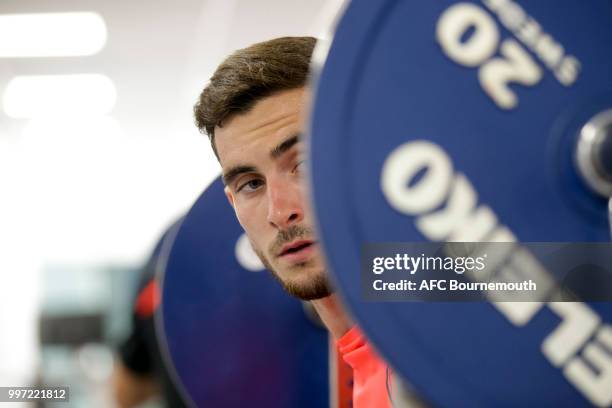 Lewis Cook of Bournemouth during gym session at the clubs pre-season training camp at La Manga, Spain on July 12, 2018 in La Manga, Spain.