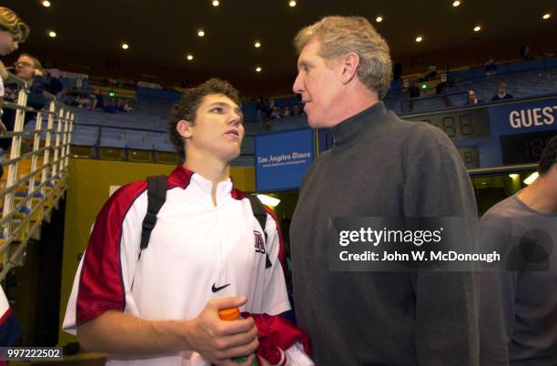 Arizona Luke Walton with his father Bill vs UCLA at Pauley Pavilion. Bill Walton played for UCLA. Los Angeles, CA 2/15/2001 CREDIT: John W. McDonough