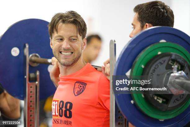 Harry Arter of Bournemouth during gym session at the clubs pre-season training camp at La Manga, Spain on July 12, 2018 in La Manga, Spain.